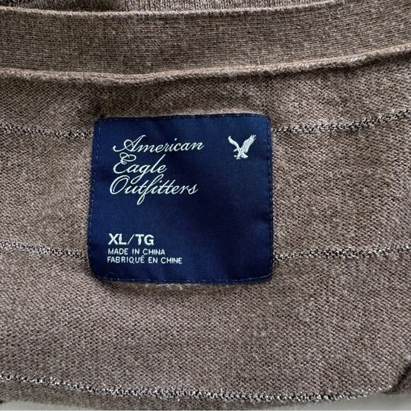 American Eagle Women’s Tan XL Cardigan Neutral Minimalist Academia Grannycore - Picture 7 of 8